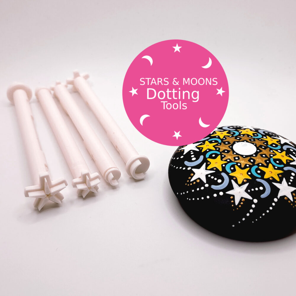 Stars and Crescent Moon Dotting Tools – Perfect for Mandala Art!
