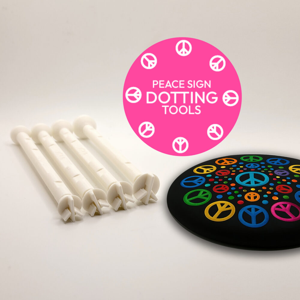Peace Sign Dotting Tools – 4 Sizes | Mandala Art Supplies | Double-Ended for Perfect Peace Symbols